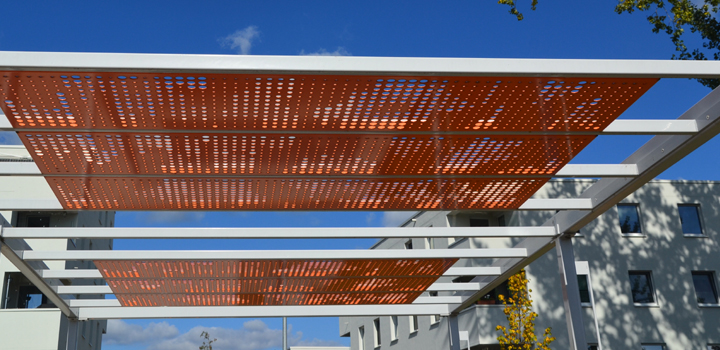 Stahl Pergola - Schulhofmöbel Ney