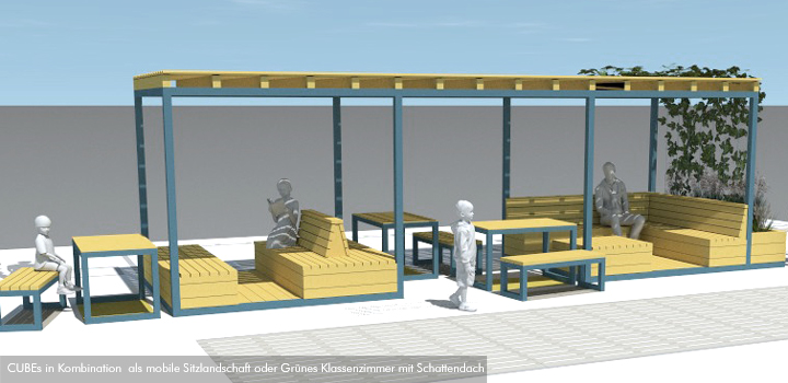 Schulhofmöbel: mobile Sitzlandschaft - Ney