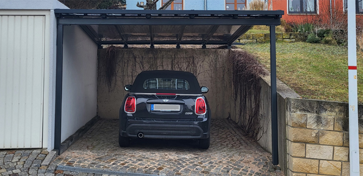 Solar Unterstand: Dach Photovoltail, leichte Stahlkonstruktion - Ney